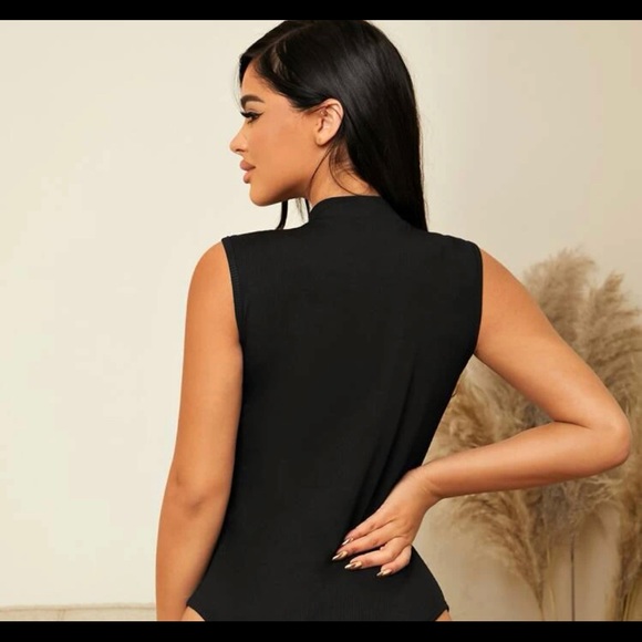 Rib Knit Solid Tank Bodysuit - Picture 3 of 3